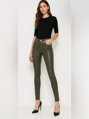 Joe's Jeans Olive Coated Skinny Pants